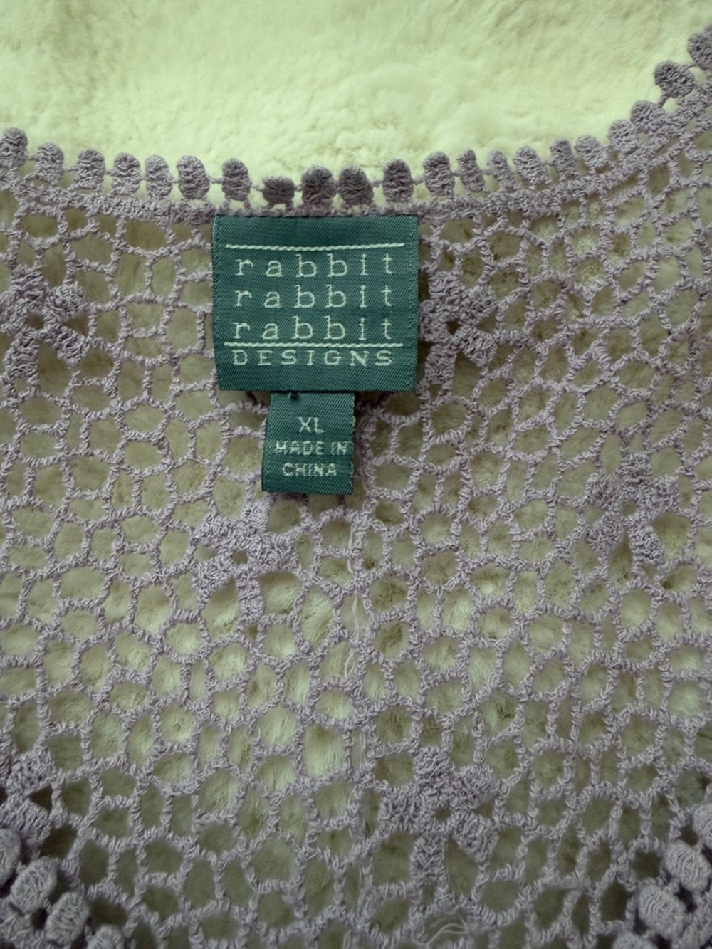 Rabbit Rabbit Rabbit Lavender Crochet Floral Cotton Openwork Cardigan-XL - Picture 7 of 11